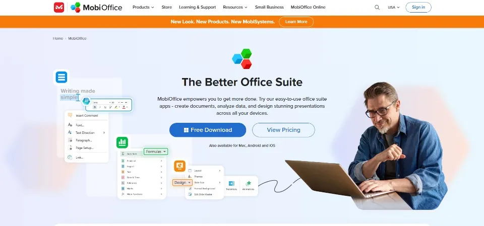 Mobi Office, скріншот