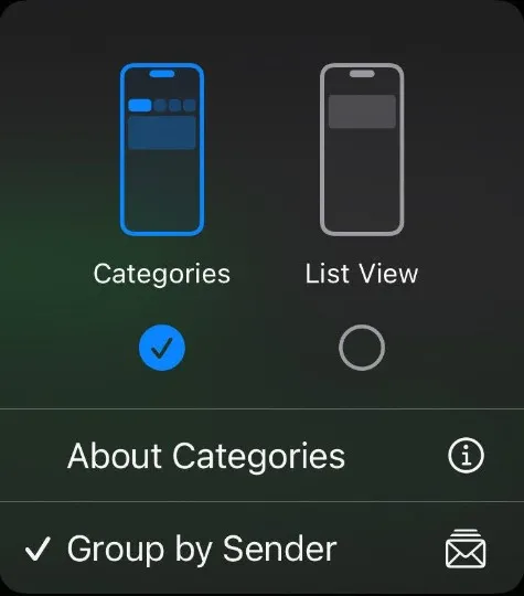 категорії Пошти, Apple/Screenshot by CNET