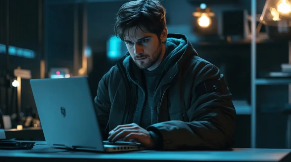 хлопець за ноутбуком, Midjourney