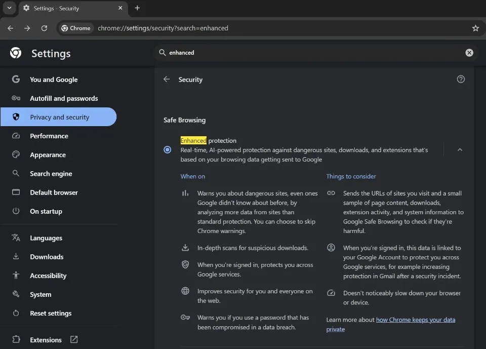 Як активувати ШІ-безпеку в браузері Google Chrome