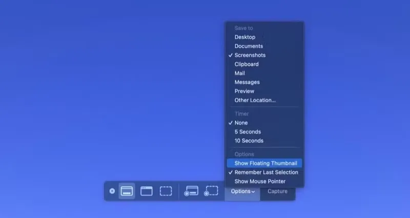 вимкнення мініатюр скриншотів Mac