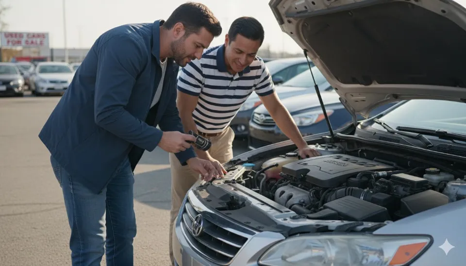 машина з відкритим капотом