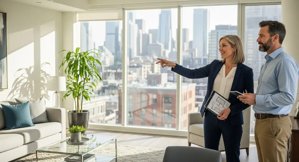 ріелтор показує житло клієнту